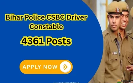 Bihar Police CSBC Driver Constable Online Form 2025 (4361 Posts)