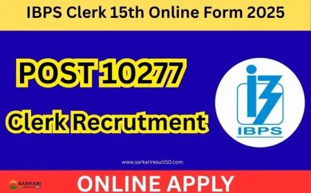 IBPS Clerk 15th Online Form 2025 (10277 Posts)