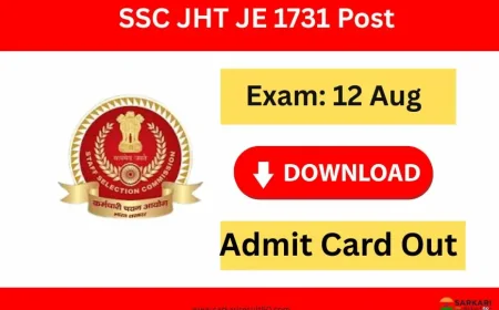 SSC JHT Exam City Details 2025 (437 Posts)