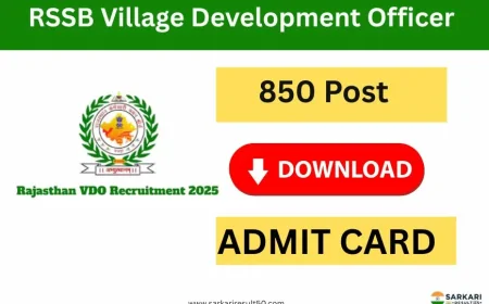 RSSB VDO New Exam Date 2025 (850 Post)