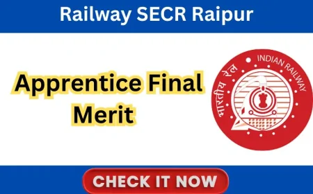 Railway SECR Raipur Apprentice Final Merit List 2025