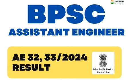 BPSC Assistant Engineer AE 32, 33/2024 Result