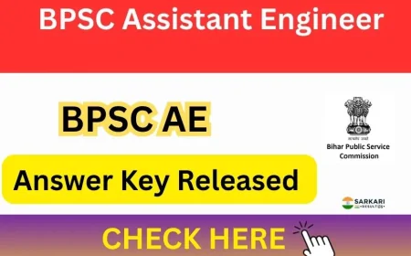 BPSC Assistant Engineer AE Answer Key 2025