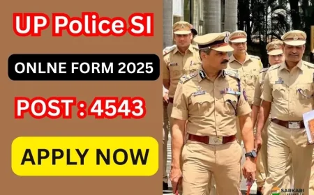 UP Police Sub Inspector SI Online Form 2025 – Apply online,4543 Posts
