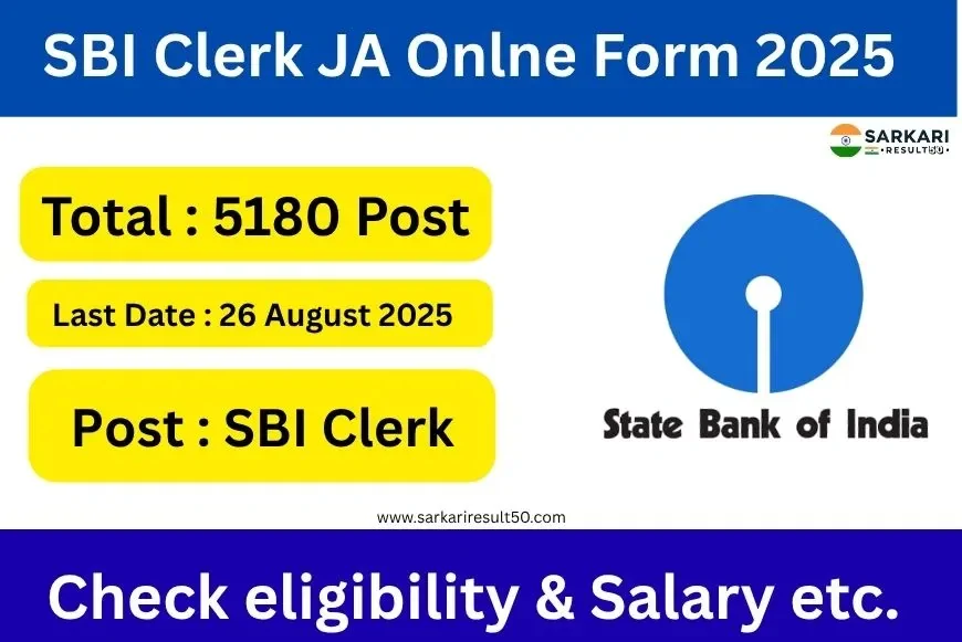 SBI Clerk JA Onlne Form 2025 (5180 Post)