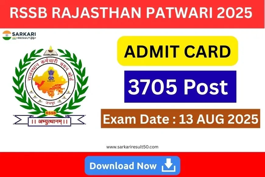 Rajasthan RSSB Patwari Admit Card 2025 Released| Download Now