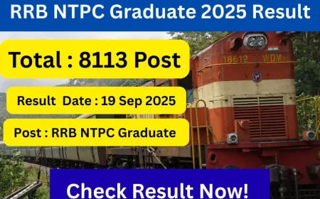 Railway RRB NTPC Graduate Level Result 2025 out
